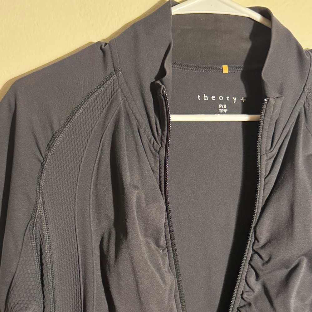 Theory Midnight Black Ruched Jacket - Picture 3 of 7